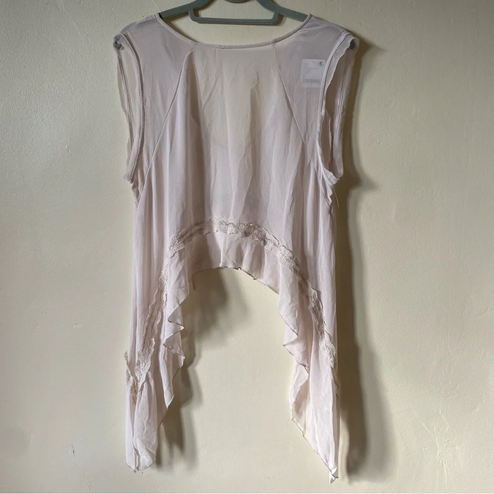 Free People Intimately Sheer Lace Ruffle Top - Picture 1 of 9
